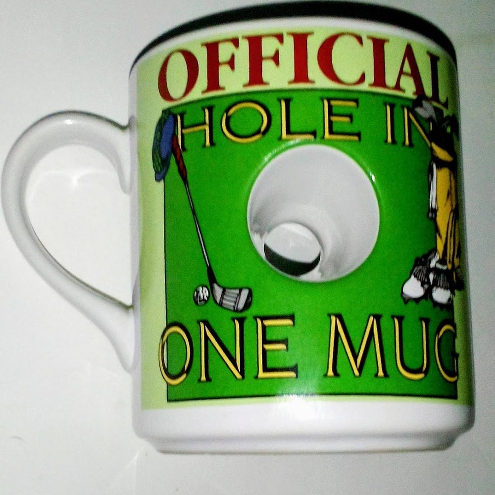 Green and White Ceramic Golf Mug for Dining